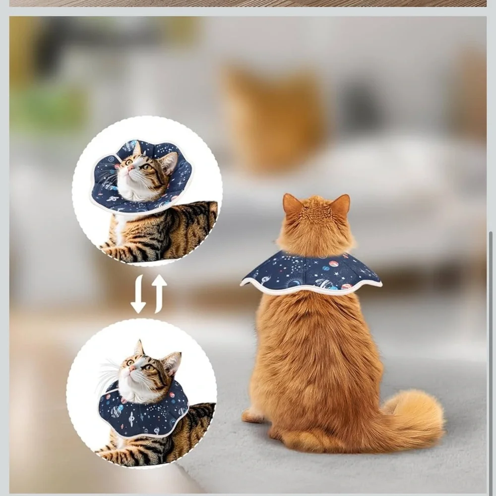 NWT Soft Cat Cone/Collar Sz S Starry Sky